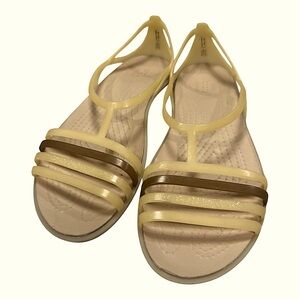 Crocs Sandals Womens 9W Isabella Casual Open Toe Slip On Jelly Flats Yellow